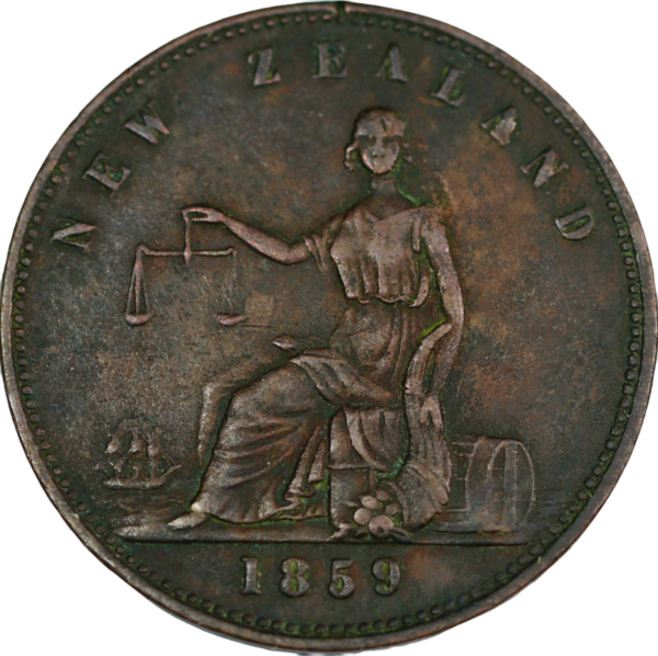 Seated justice colonial token