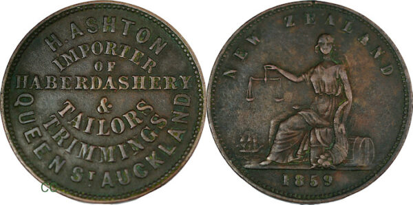 H aston halfpenny token 1859