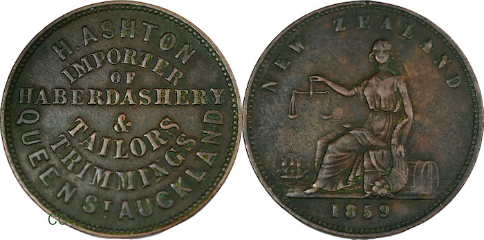 H aston halfpenny token 1859