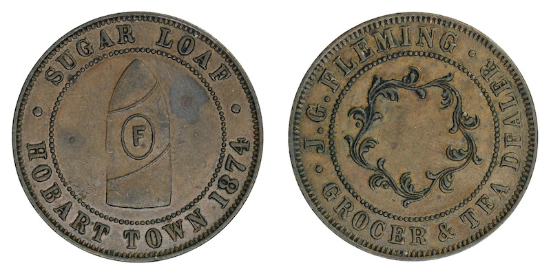 Tasmania fleming token 1874