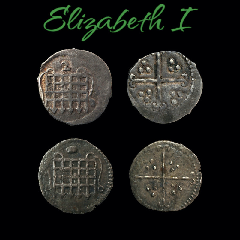 Elizabethian silver halfpennies