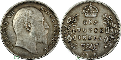 British india rupee 1906