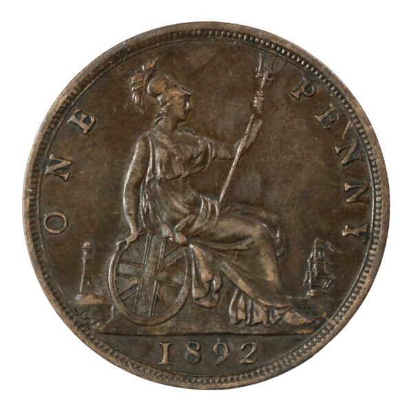 Victoria britannia penny 1892 with unusual die flaw