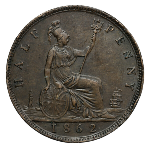Britannia halfpenny 1862