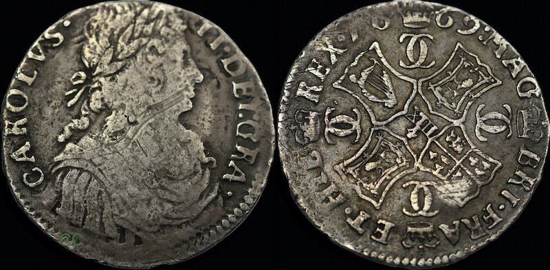King charles second scotland coin