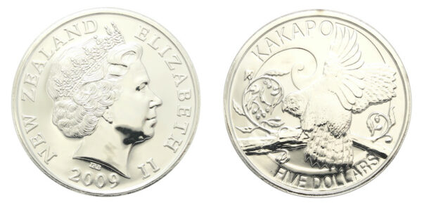 Kakapo five dollars 2009