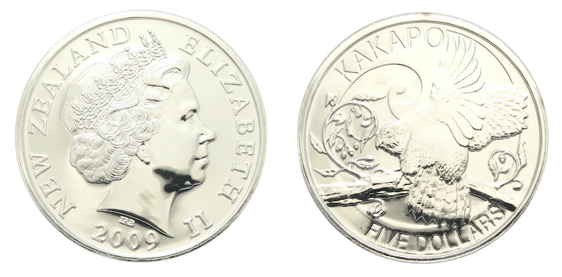 Kakapo five dollars 2009