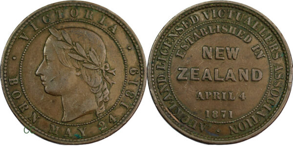 Auckland penny 1871