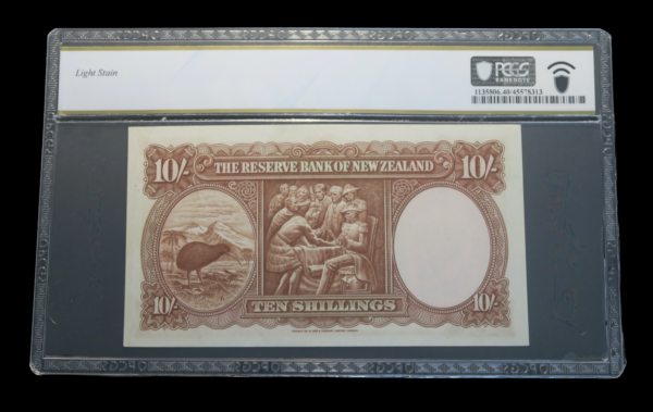 New zealand kiwi back 10 shillings note