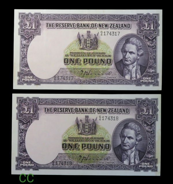 Pound notes pair New Zealand