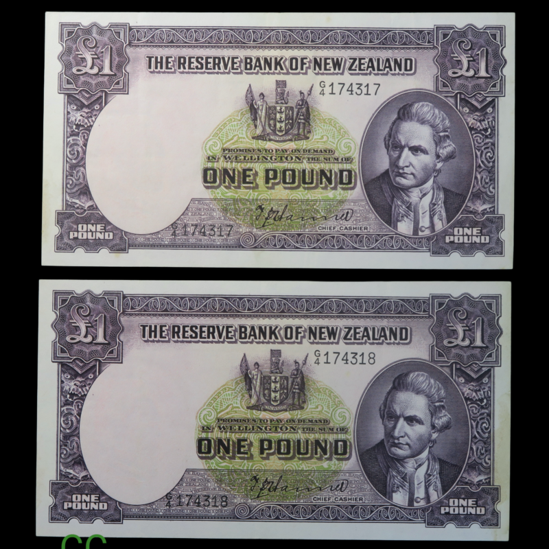 Pound notes pair New Zealand