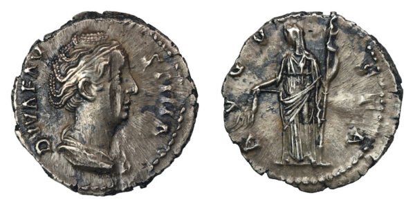 Diva faustina senior ar denarius 147 ad