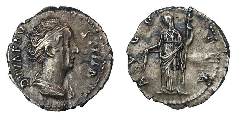 Diva faustina senior ar denarius 147 ad