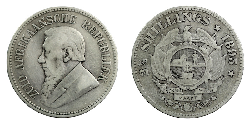 Zuid africa 2 and a half shillings 1895