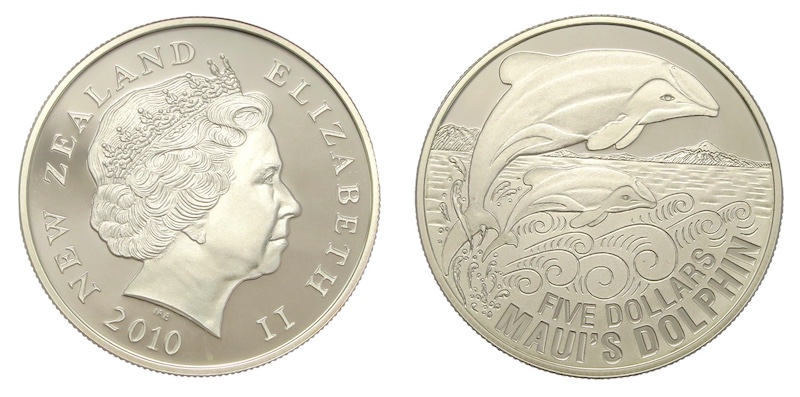 Dolphin silver coins from New Zealand
