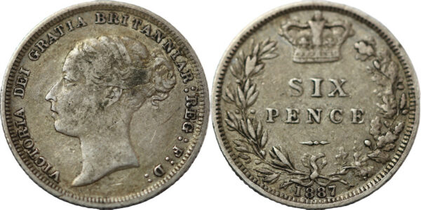 1887 sixpence type one