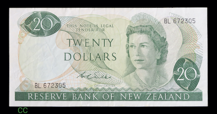 New zealand 20 dollars bl prefix