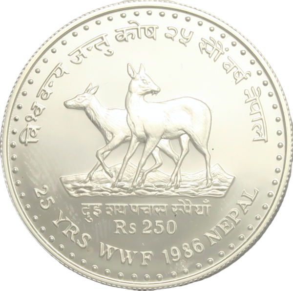 Nepal musk deer silver coin