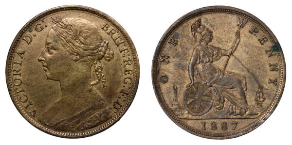 Bronze penny 1887