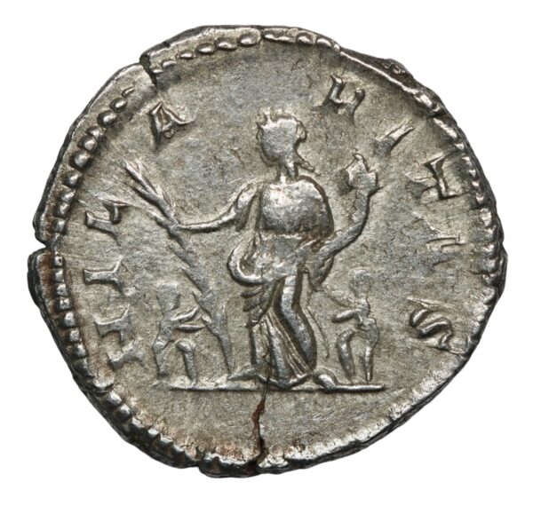 Silver denarius julia domna and hilaritas reverse