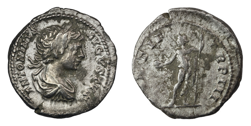 Roman denarius under caracalla