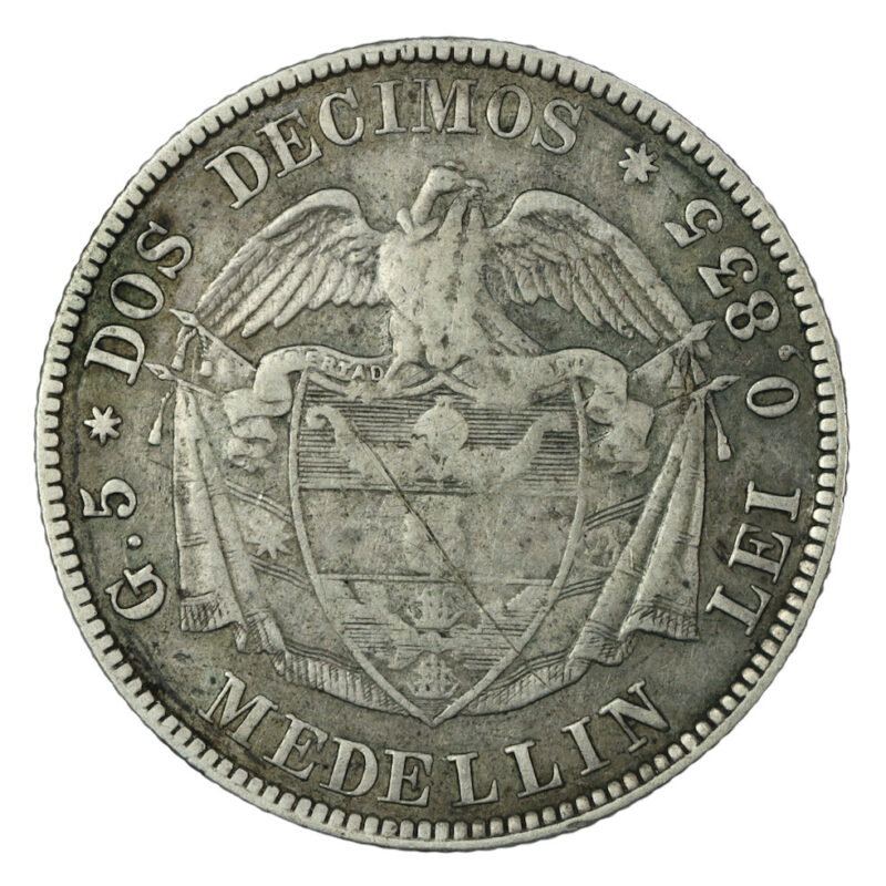 Colombia 2 decimos 1874