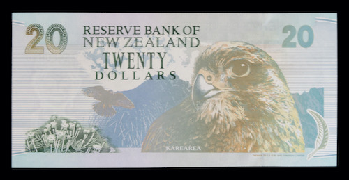 Zealand paper 20 dollar note zz replacement