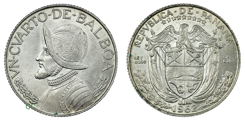 Panama quarter balboa 1962