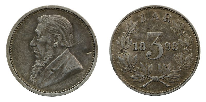South africa threepence 1893