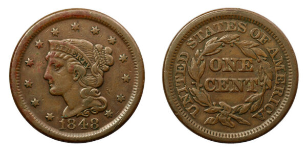 Braided cent 1848