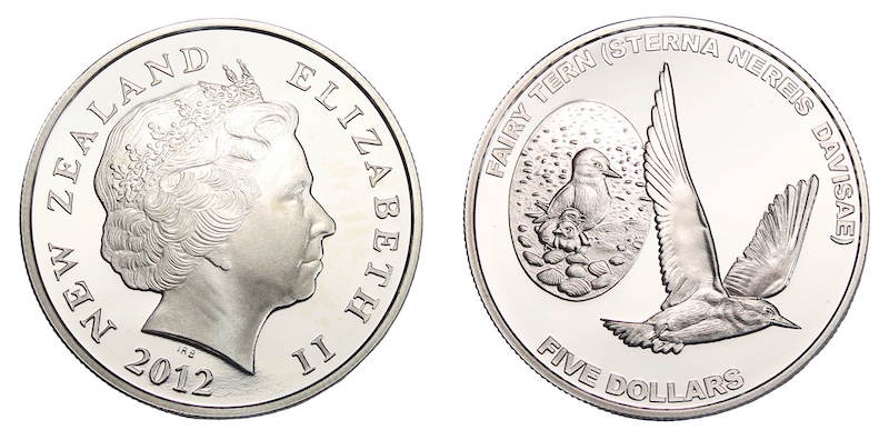 Fairy tern new zealand silver coin 2012
