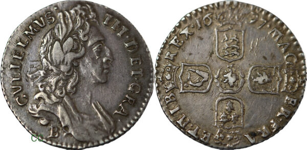Bristol sixpence 1697
