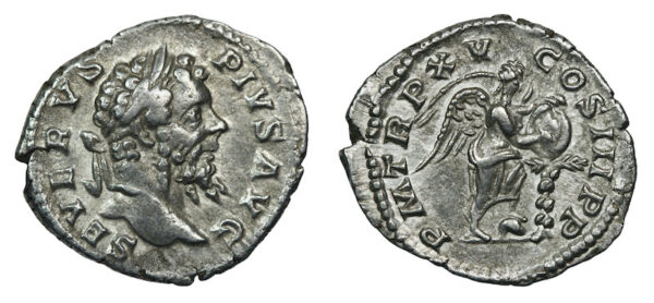 Septimius severus ar denarius struck 207 ad