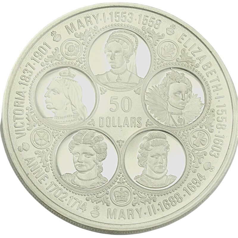 歴代女王ヤングエリザベス 1975年 ケイマン諸島 イギリス 50ドル 銀貨 歴代女王ヤングエリザベス 1975年 ケイマン諸島 イギリス 50ドル 銀貨