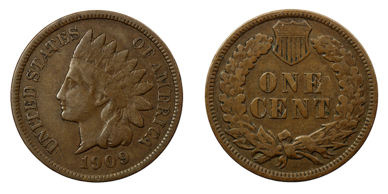 Indian head cent 1909