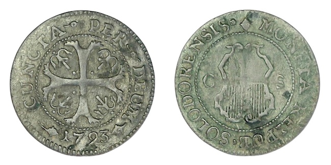 Switzerland solothurn half batzen coin 1793