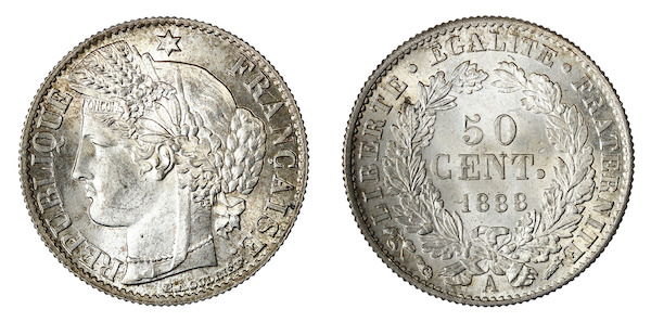 France 50 centimes 1888a