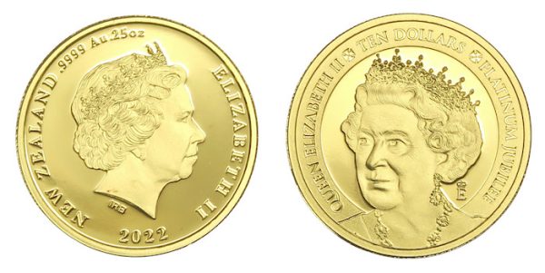 Queen Elizabeth platinum jubilee gold coin