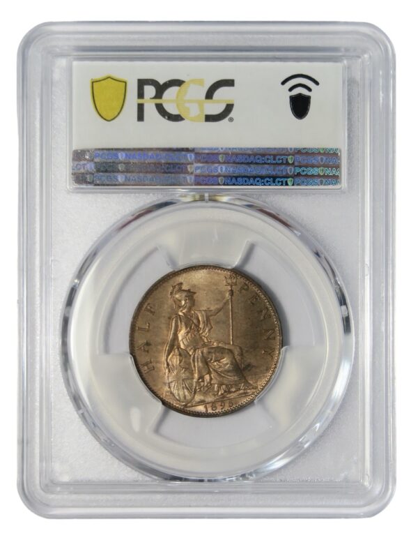 1895 halfpenny uncirculated coin