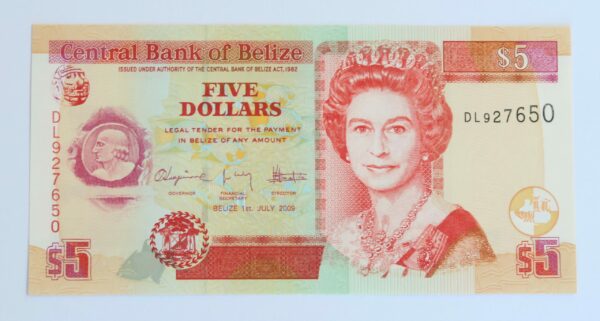 Belize 5 Dollars