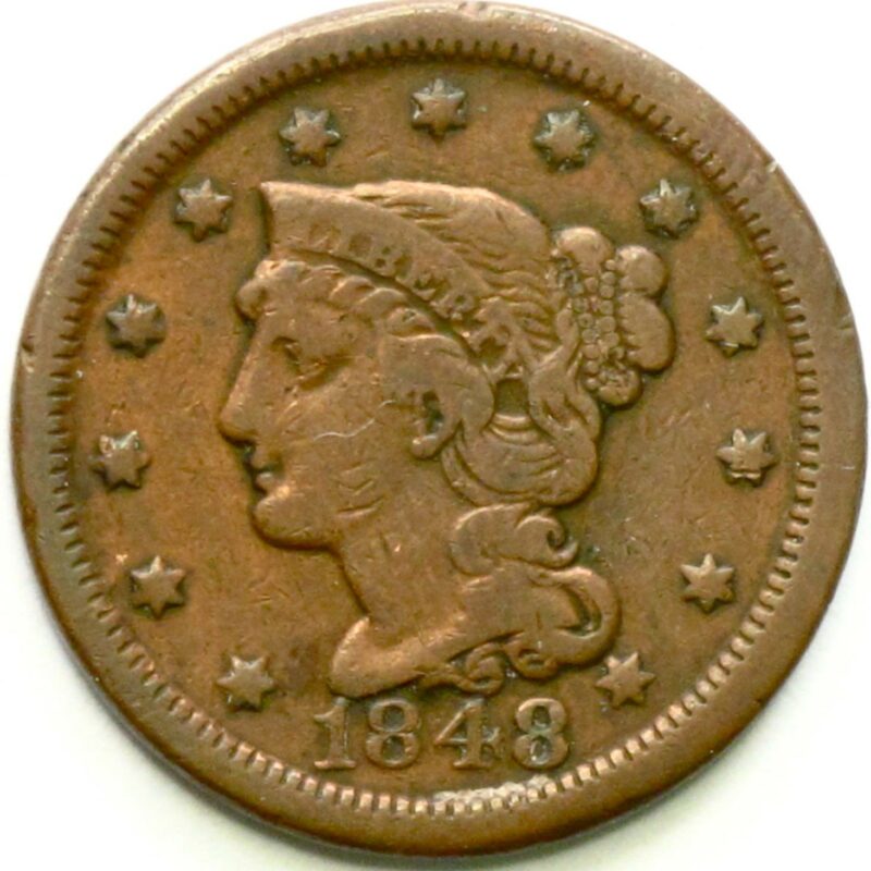 Braided Hair Cent 1848 aVF