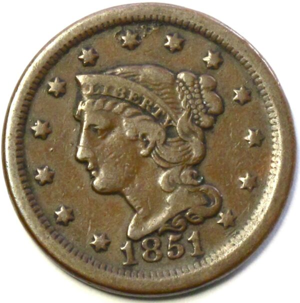 Braided Hair Cent 1851 Fine