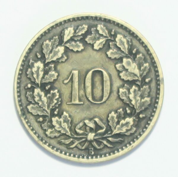 Swiss 10 Rappen 1871B Rare
