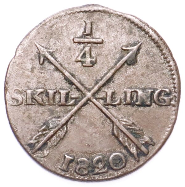 Sweden Quarter Skilling 1820