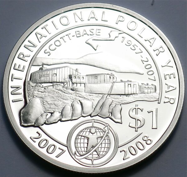 Scott Base 2007 Silver Dollar