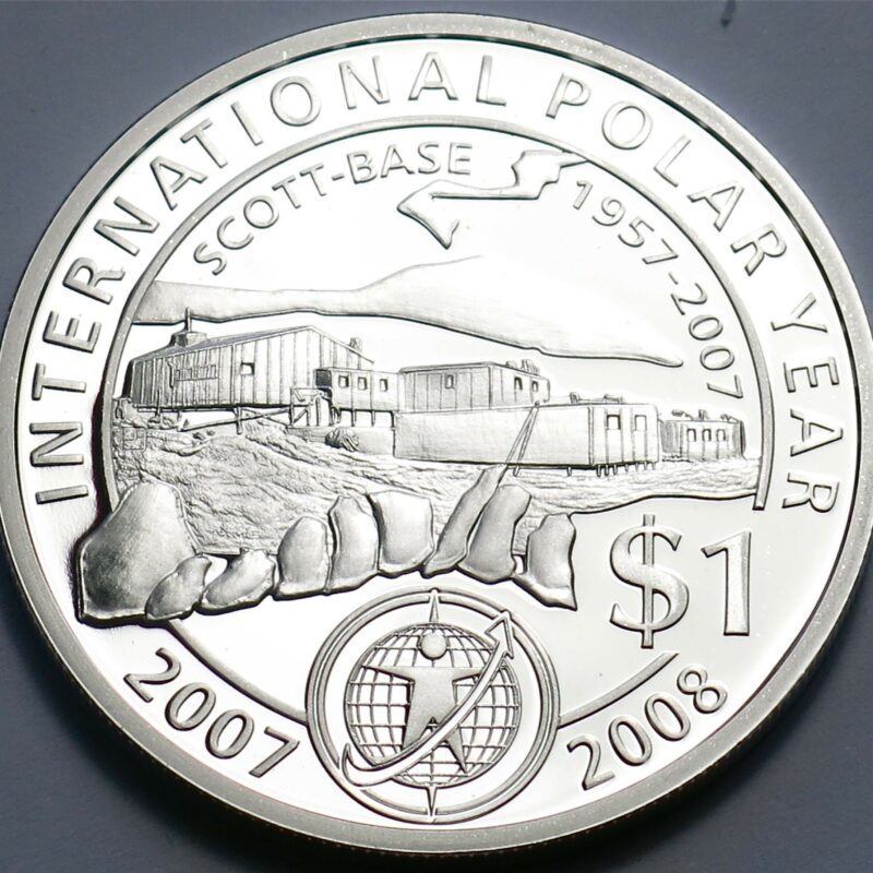 Scott Base 2007 Silver Dollar