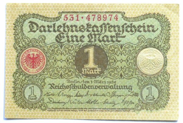 Weimar Republic 1 Mark 1920