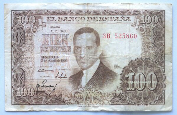 Spain 100 Pesetas 1953