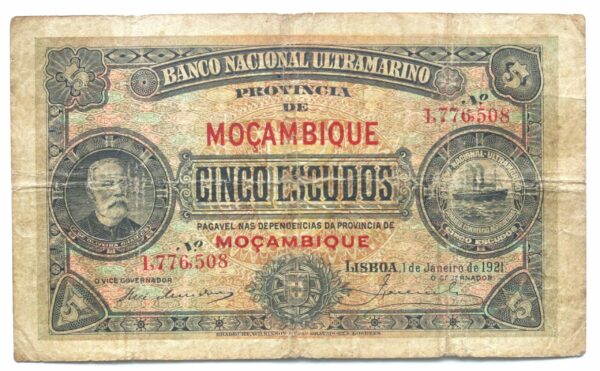 Mozambique 5 Escudos 1921