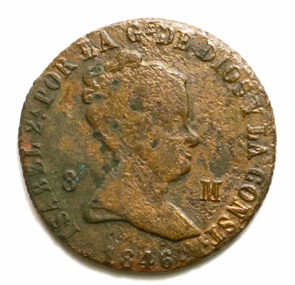 Spain 8 Maravedis 1846